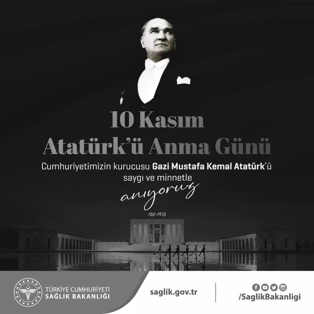 Cumhuriyetimizin kurucusu Gazi Mustafa Kemal Atatürk'ü saygı ve minnetle anıyoruz. #10Kasım